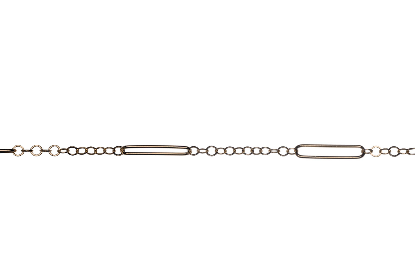22mm x 5mm Specialty Paperclip and Round Cable Chain available in Multiple Colors sold by the Foot - CH2604
