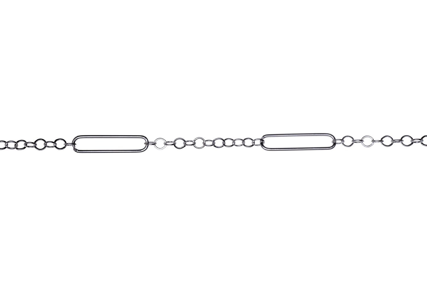 22mm x 5mm Specialty Paperclip and Round Cable Chain available in Multiple Colors sold by the Foot - CH2604