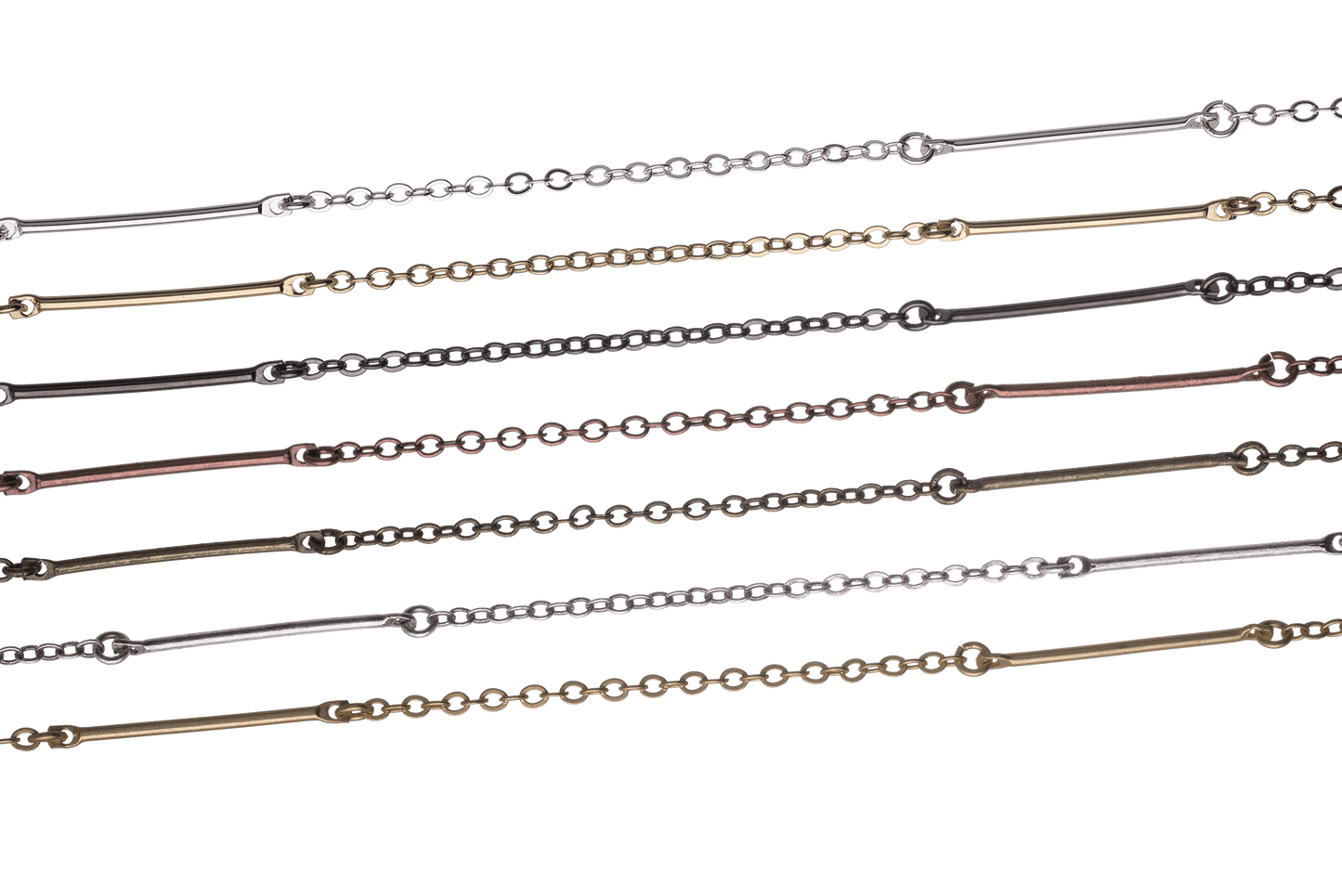 Bar and Cable Chain - Available in Multiple Colors - 25mm - Sold by the Foot - CH 2608
