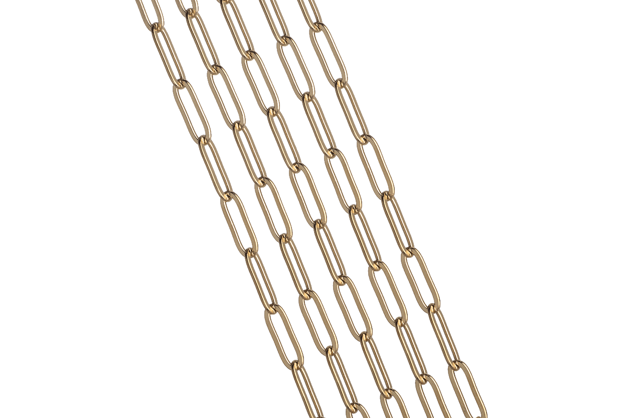 Paperclip Chain Non-Tarnish Gold 4.25 x 11mm Stainless Steel Per Foot